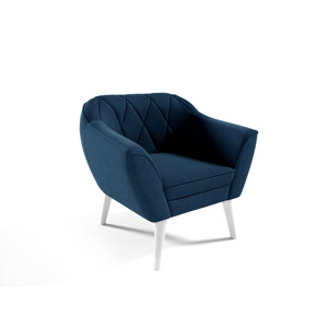 Eka Křeslo PRIME Látka Velutto: Velutto 11 - Modrá, Výběr nohou: Bílé