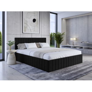 Eka Čalouněná postel LINDA 160x200 cm Barva látky Trinity: (2316) Černá