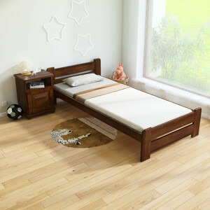 Maxi Postel z masivu Union 90 x 200 cm - barva Dub + matrace Vitality ROŠT ZDARMA