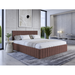 Eka Čalouněná postel LINDA 160x200 cm Barva látky Trinity: (2307) Hnědá