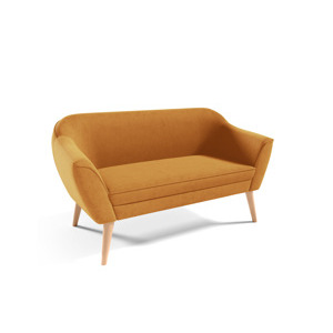 Eka Pohovka FLIX, 150 cm Látka Velutto: Velutto 08 - Hořčicová, Výběr nohou: Přírodní