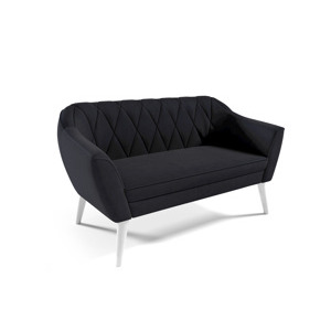 Eka Pohovka PRIME, 140 cm Látka Velutto: Velutto 20 - Černá, Výběr nohou: Bílé