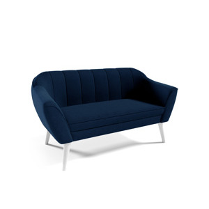 Eka Pohovka dvoumístná VOJO, 150 cm Látka Velutto: Velutto 25 - Námořnická modř, Výběr nohou: Bílé