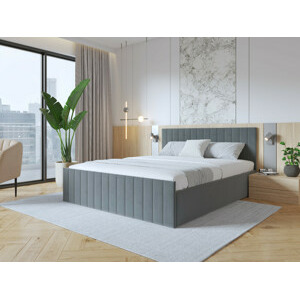 Eka Čalouněná postel EMILY 160x200 cm Barva látky Trinity: (2314) Šedá