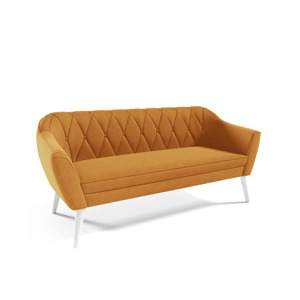 Eka Pohovka KARO, 180 cm Látka Velutto: Velutto 08 - Hořčicová, Výběr nohou: Bílé