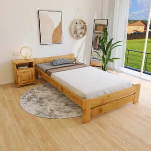 Maxi Postel z masivu Evropa 120 x 200 cm - barva Olše + matrace Medical ROŠT ZDARMA