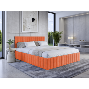 Eka Čalouněná postel LINDA 180x200 cm Barva látky Trinity: (2317) Oranžová
