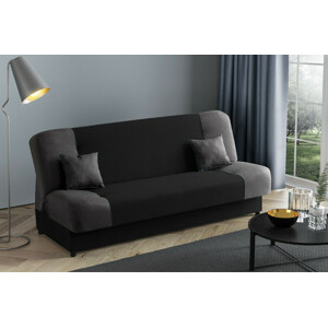 Eka Pohovka ALEXA, 198 cm Barva látky: Čokoládová tmavá s černou (Lux 12 + Lux 23)