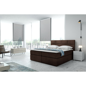 Eka Kontinentální čalouněná postel Smoth - Cassablanca (200x200 cm) Barva látky Trinity: (2308) Tmavá hnědá