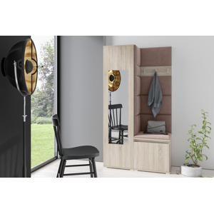 Eka Předsíňová stěna s čalouněnými panely Trinity 13 - Sonoma / Světlá hnědá 2306