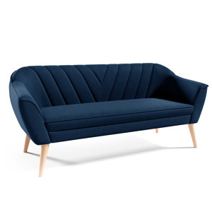 Eka Pohovka LOVA, 180 cm Látka Velutto: Velutto 25 - Námořnická modř, Výběr nohou: Přírodní