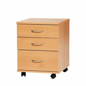 Pojízdný kontejner ALAN — buk, 3 zásuvky