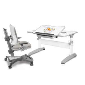 Dětský set MyChamp UNIQ - šedý, set židle + stůl