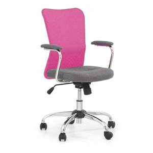 Dětská židle na kolečkách ANDY — látka, více barev Růžová