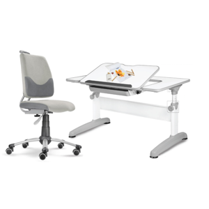 Dětský set Actikid A3 UNIQ - šedý set židle + stůl
