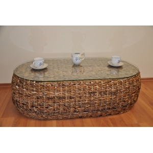 Konferenční stolek SANDAI — ratan, banánový list, přírodní