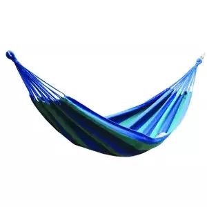 Dimenza Zahradní látková houpací síť - modrá s pruhy