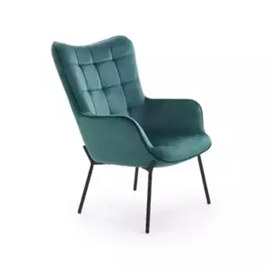Halmar Křeslo CASTEL - tmavě zelená/černá