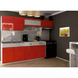 Falco Kuchyňská linka Dolomiti 180/240 červený lesk/bílý pás