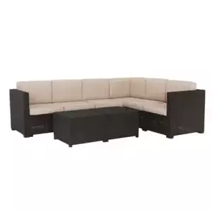 Tempo Kondela Zahradní 3-dílný ratanový set RODEN - hnědá/béžová