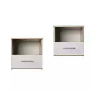 Tempo Kondela Set 2 kusů nočních stolků GABRIELA - dub sonoma / bílá