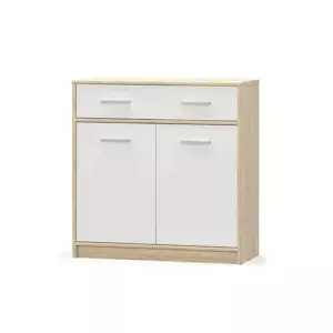 Tempo Kondela Komoda TEYO 2D1S - bílá/dub sonoma