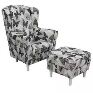 Tempo Kondela Křeslo/ušák s taburetem ASTRO - Butterfly 1