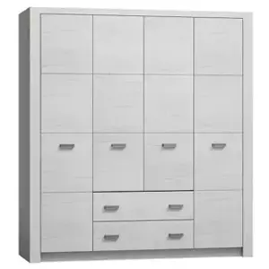 Casarredo Šatní skříň 4-dveř.INDIANAPOLIS I-18 jasan bílý