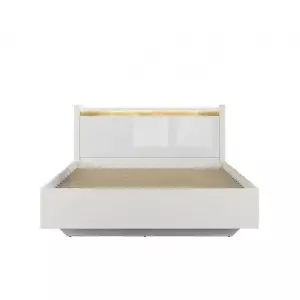 BRW Postel ALAMEDA LOZ/160 A, bílý lesk/dub westminster