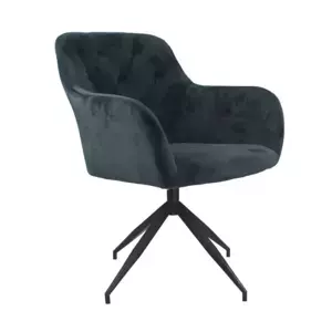 Tempo Kondela Otočná židle VELEZA NEW - tmavě šedá Velvet látka/černá
