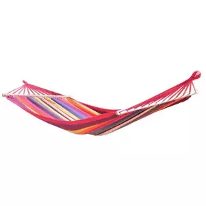 Dimenza Zahradní látková houpací síť s výztuhou - červená s pruhy