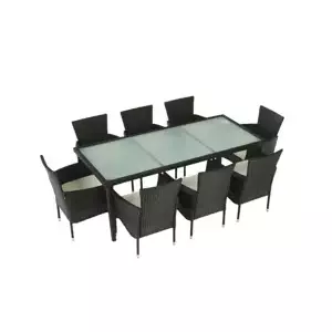 Tempo Kondela Zahradní 9-dílný ratanový set MENIBOR - hnědá/béžová