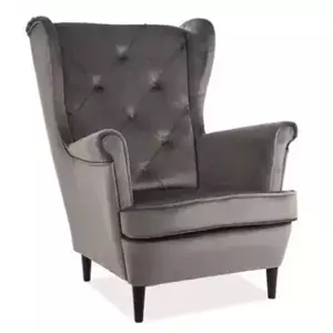 Casarredo Čalouněné křeslo LADY velvet šedá/wenge