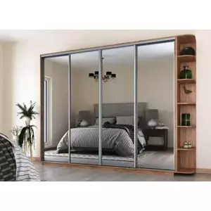 Casarredo Šatní skříň REFLECTION 280 – dub kraft zlatý/zrcadlo