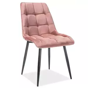 Casarredo Jídelní čalouněná židle SIK VELVET starorůžová/černá