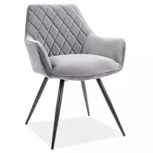 Casarredo Jídelní čalouněná židle LINEA velvet šedá/černá