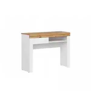 BRW HOLTEN toaletka BIU1S, bílá/dub woltan/bílý lesk