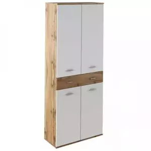 Tempo Kondela Skříň CYRIL TYP 1, dub wotan/bílá