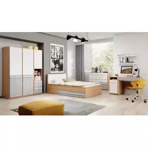 Casarredo Sestava dětského pokoje FLAMY SET1 dub nash/šedá/bílá