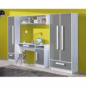 Casarredo Dětský pokoj GULLIWER bílá/šedá lesk