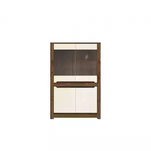 BRW Vitrína Ruso REG2W2D dub april/perleťový lesk