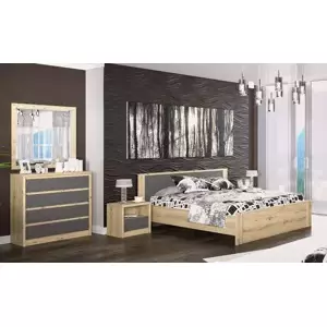 Casarredo Sestava do ložnice DOMINIKA dub artisan/šedý (postel 160, 2x NS, komoda 4S)