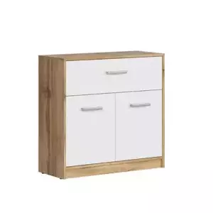 BRW MATOS komoda KOM2D1S, dub wotan/bílá mat