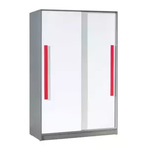 Casarredo Šatní skříň s posuv. dveřmi GYT 13 antracit/bílá/červená