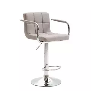 Tempo Kondela Barová židle LEORA 2 NEW - šedohnědá taupe látka / chrom