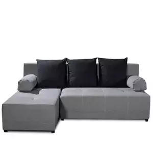 Tempo Kondela Sedací souprava MEXX L - šedá / polštáře černé
