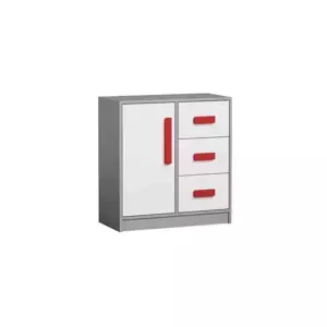 Casarredo Komoda GYT 7 antracit/bílá/červená