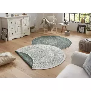 Hanse Home Kusový koberec Twin-Wendeteppiche 103103 zelená 100x100 (průměr) kruh