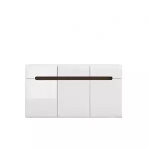 BRW Komoda Azteca Trio KOM3D3S/8/15 Bílý/bílý vysoký lesk