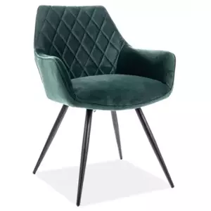 Casarredo Jídelní čalouněná židle LINEA velvet zelená/černá
